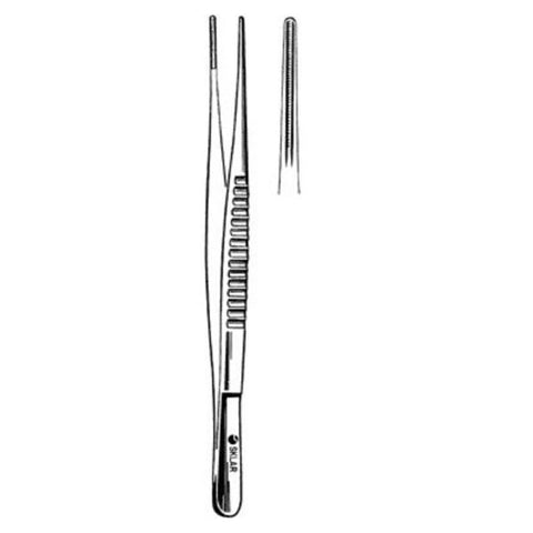 Sklar Instruments Forcep Tissue Debakey 7-3/4" Atraumatic Straight 1x2 Teeth Stainless Steel Each - 52-5177