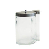 Graham Jar Sundry 7x4-1/4" Clear Flint Glass With Aluminum Cover Each - Field/Everest &Jennings - 3458EA
