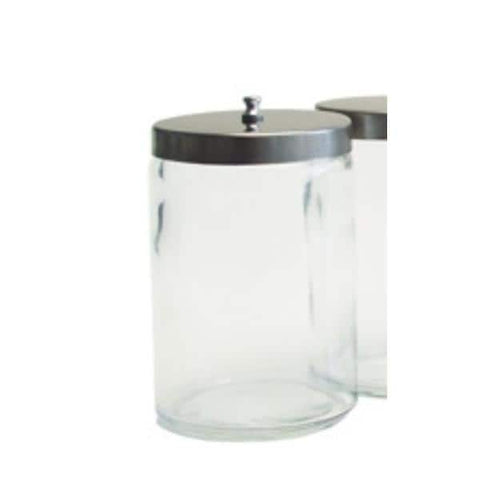 Graham Jar Sundry 7x4-1/4" Clear Flint Glass With Aluminum Cover Each - Field/Everest &Jennings - 3458EA