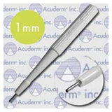 Acuderm, Inc Biopsy Punch Dermal Acu-Punch 1mm Ribbed Hollow Handle SS Bld Disp Strl 25/BX - P125