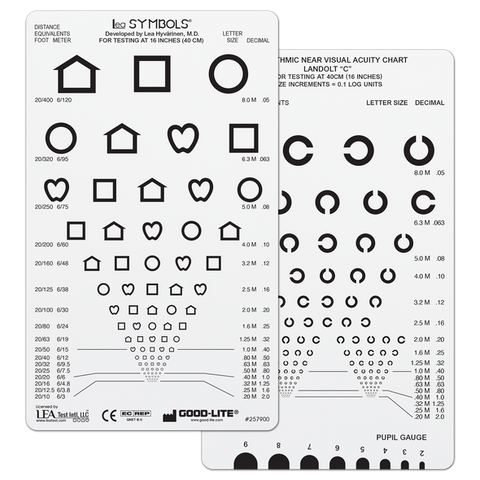 LEA SYMBOLS® AND LANDOLT C NEAR VISION CARD