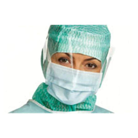 Molnlycke Healthcare Combination Mask / Shield Surgical Barrier Not ASTM Rated Blue 50/Bx, 4 BX/CA - 42671-01