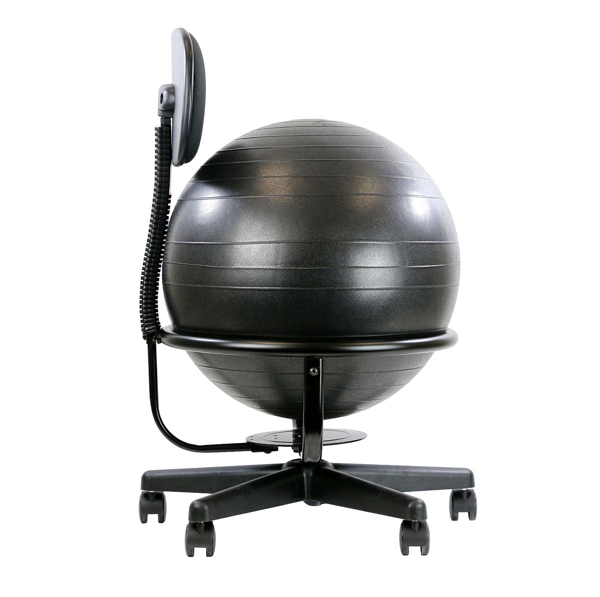 CanDo Metal Mobile Ball Stabilizer Chair without Arms, Black