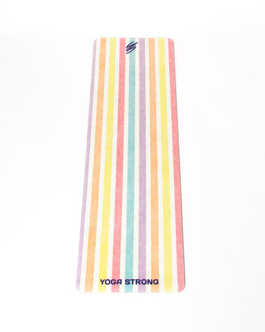 Yoga Strong, Yoga Mat 72" x 24", Rainbow Stripe