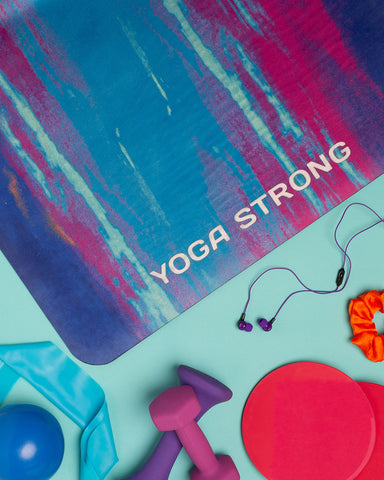 Yoga Strong, Yoga Mat 72" x 24", Abstract Purple - FE-32-1520