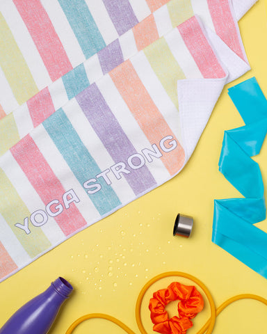 Yoga Strong, Anti Slip Towel, Rainbow Stripe - FE-32-1545