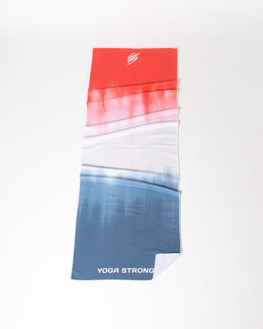 Yoga Strong, Anti Slip Towel, Red/White/Blue