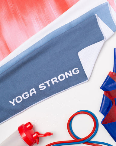 Yoga Strong, Anti Slip Towel, Red/White/Blue - FE-32-1555