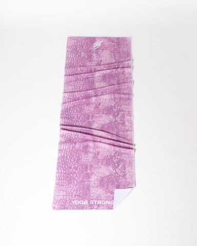 Yoga Strong, Anti Slip Towel, Lavender Croc Skin