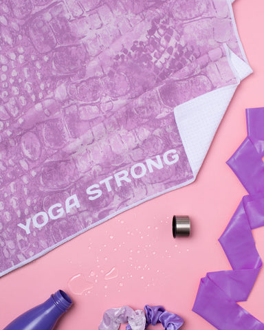 Yoga Strong, Anti Slip Towel, Lavender Croc Skin - FE-32-1557