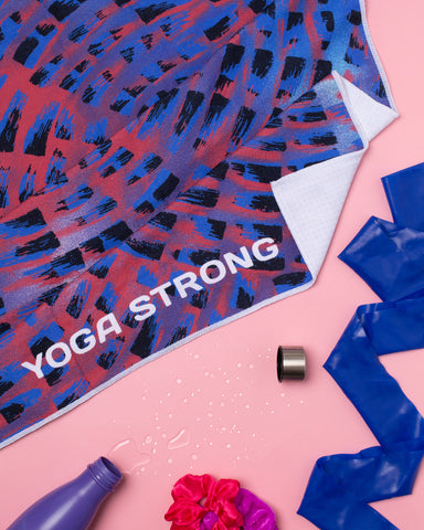 Yoga Strong, Anti Slip Towel, Purple/Red - FE-32-1559