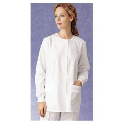 Landau Uniforms Inc. Bilicombi Warm-Up 65% Polyester / 35% Cotton Womens White X-Small Each - 7525-WWP-XSM