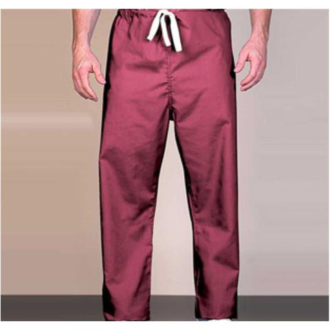 Fashion Seal Pant Scrub 55% Cotton / 45% Polyester Unisex Cranberry Lg Reversible 1 Pocket Each - 889-L