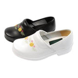 Cape Clogs Inc Clog Closed Back Leather / Wood Base Cape Clogs Womens Adult White Size 5 Each - 2009669W35