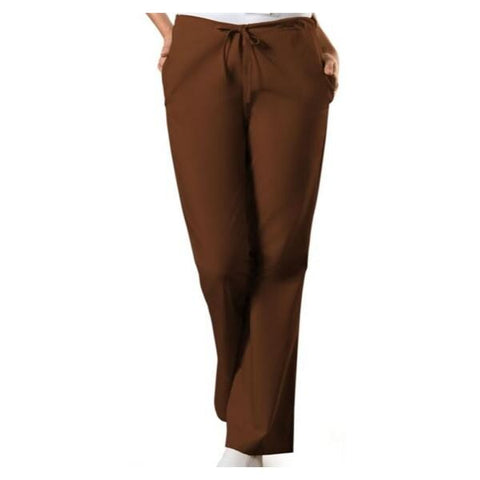 Cherokee Workwear Scrub Pant 4101 Womens Small Tall Chocolate Each - 4101T-CHCW-S