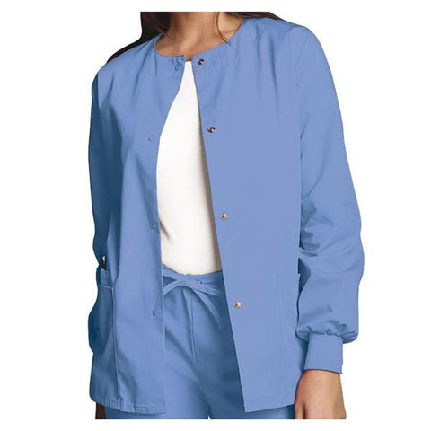 Cherokee Workwear Jacket Warm-Up Womens Ceil Blue Large 2 Pockets Each - 4350-CIEW-L