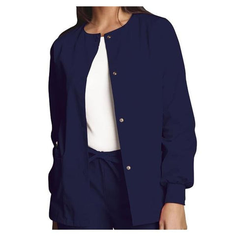 Cherokee Workwear Jacket Warm-Up Womens Navy Small 3 Pockets Each - 4350-NAVW-S