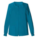 Cherokee Workwear Jacket Warm-Up Womens Caribbean Blue 2X Large 4 Pockets Each - 4315-CARW-2X