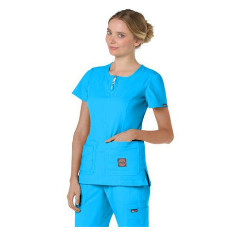 koi Design LLC Scrub Top Serenity Womens Large Electric Blue Each - 317-065-L