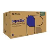EcoBee Gloves Exam BeeSure SuperSlim PF Nitrile Latex-Free XS Midnight Blue 300/Bx, 10 BX/CA - BE1145