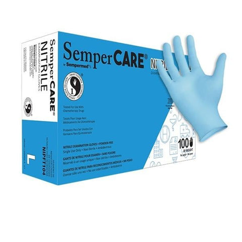 Sempermed USA, Inc Gloves Exam Sempercare Powder-Free Nitrile Latex-Free X-Small 100/Bx, 10 BX/CA - NIPFT101