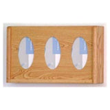 Wooden Mallet Glove Wall Rack 3-Pocket Wood Oval Light Oak Each - GBW11-3LO