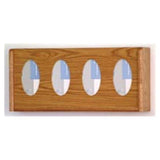 Wooden Mallet Glove Wall Rack 3-Pocket Wood Oval Medium Oak Each - GBW11-3MO