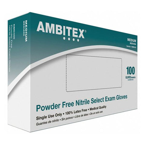 Tradex International, Inc Gloves Exam Ambitex Select Powder-Free Nitrile Latex-Free Md Royal Blue 100/Bx, 10 BX/CA - NMD400