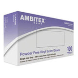 Tradex International, Inc Gloves Exam Ambitex Powder-Free Vinyl Latex-Free Large Clear 100/Bx, 10 BX/CA - VLG200