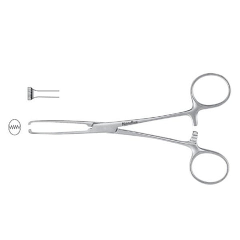 Miltex Forcep Tissue Allis Meister-Hand 6" Serrated Straight 4x5 Teeth SS Each - Integra Miltex - MH16-6