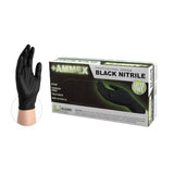 Ammex Corporation Gloves Exam Ammex Powder-Free Nitrile Latex-Free Large Black 100/Bx, 10 BX/CA - ABNPF46100