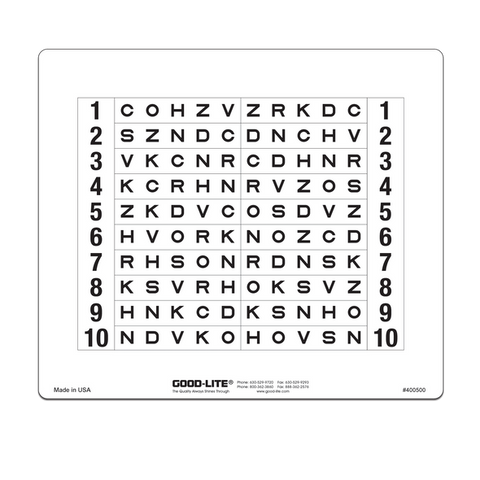SLOAN LETTER MAGNETIC DISTANCE CHART