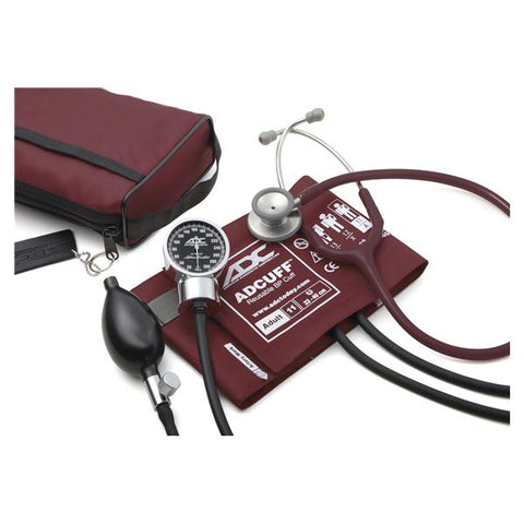 American Diagnostic Corp. Aneroid Kit Clinician Scope Pro's Combo III Burgundy Adult 23-40cm 300mmHg Eachch - 778-603-11ABD