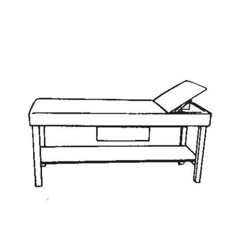 Profex Medical Products Couch Treatment Bellwood Custom 72x30x18" Sld Hrdwd Lg Nat W/ Rsd Pd Hdrst Eachch - 9030WRH