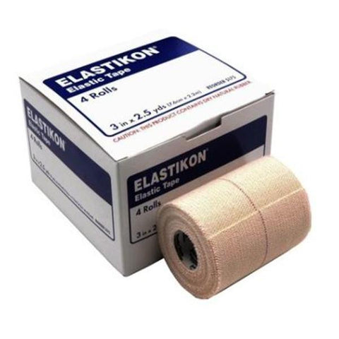 Johnson & Johnson Companies Tape Athletic Elastikon Cotton/Elastic 3"x2.5yd Adhesive Tan 4/Bx, 12 BX/CA - 700517500