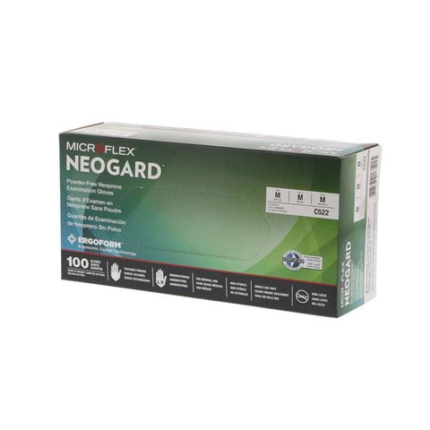 Microflex Inc Gloves Chloroprene Neogard Latex-Free Powder-Free Medium NS Green 100/Bx, 10 BX/CA - C522