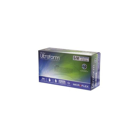Microflex Inc Gloves Exam Ultraform Powder-Free Nitrile Latex-Free Small / Medium Blue 300/Bx, 10 BX/CA - UF-524-SM