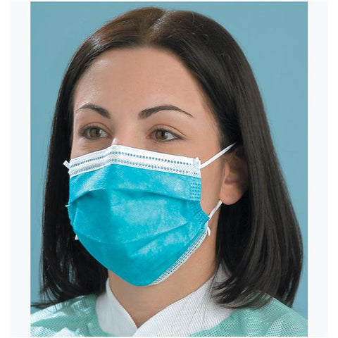 Henry Schein Inc. Mask Procedure HSI Maxima ASTM Level 3 Pleated Flat Teal 50/Bx, 6 BX/CA - 5701525