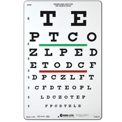 SNELLEN LETTER LINEAR-SPACED DISTANCE CHART