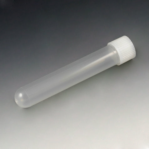 Globe Scientific Test Tube with Attached Screw Cap, 16 x 100mm (12mL), PP, 100 of Re-Sealable Bag, 10 Bags of Case - GS-6180
