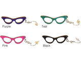 CAT EYE GLASSES EARRINGS - WOODEN