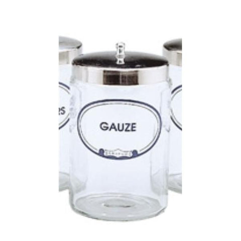 Graham Jar Gauze 7x4-1/4" Clear Glass With Stainless Steel Cover Each - Field/Everest &Jennings - 3454A G