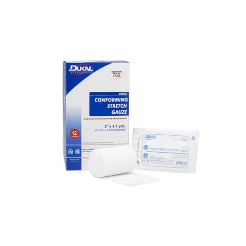 Dukal Corporation Bandage 1"x4.1yd Conforming Gauze White LF Sterile 12/Pk, 1 PK/CA - 701