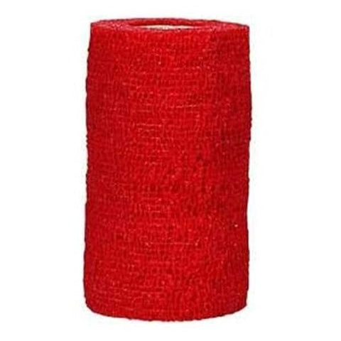Andover Coated Products Bandage CoFlex Med Compression Elastic 4"x5yd Ltx NS Cohesive Red 18/Case - 7400RD-018