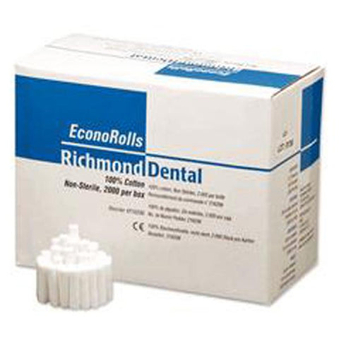 Richmond Dental Company Cotton Roll Economical Medium Size Non Sterile 0.375 in 1.5 in 12Bx/Ca - 216206