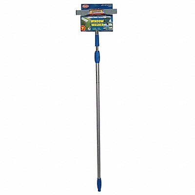 10 W Straight Rubber Window Squeegee With Handle Blue/Silver