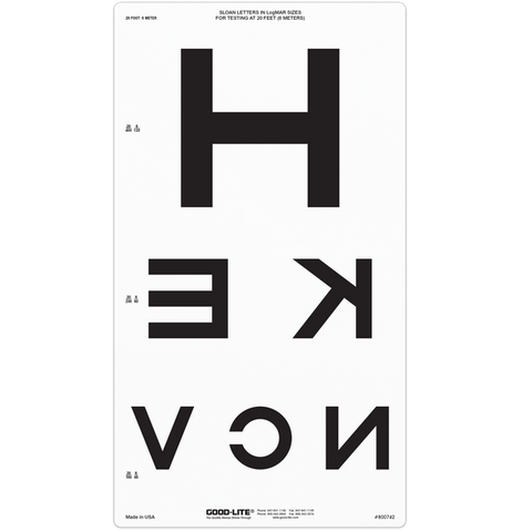 LOW VISION REVERSED SLOAN LETTER CHART