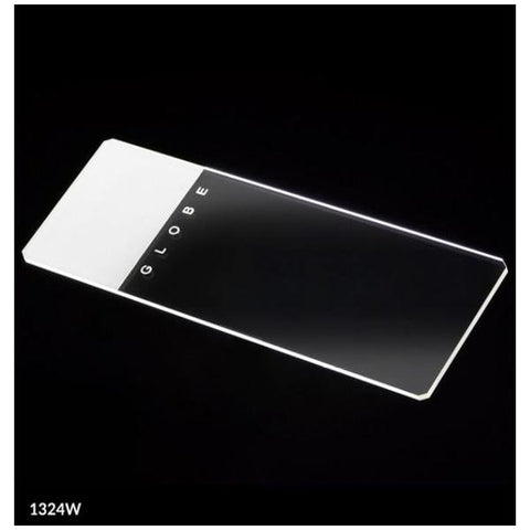 Globe Scientific Inc. Frosted Microscope Slide 3x1" White With 90D Grounded Edges/Safety Corners 72/Bx, 20 BX/CA - 1324W