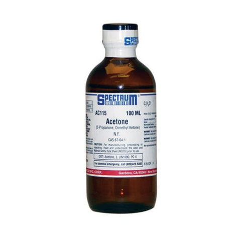 Spectrum Chemical & Lab Prod Acetone Reagent 99% 100mL Plastic Each - AC115