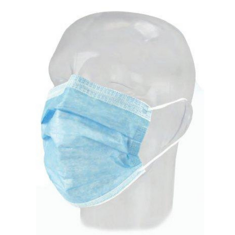 Procedure Mask FluidGard® ASTM Level 3 Anti-fog Foam Pleated Earloops One Size Fits Most Blue NonSterile Box of 50